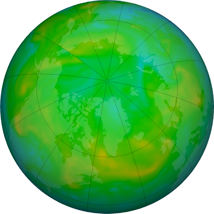 Arctic ozone map for 10 July 2016